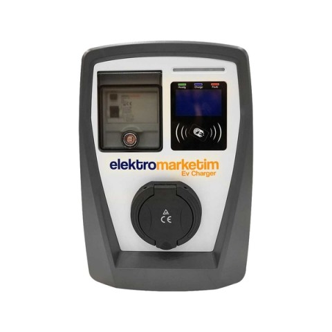 Elektromarketim EMEV 22kW 3 Faz 32A Tip 2 Soketli Elektrikli Araç Şarj İstasyonu