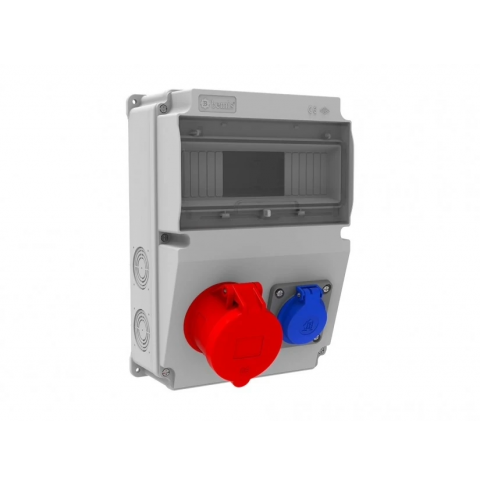 Drm sarj İkili Priz Kombinasyon Kutusu 5x32A ve 1x16A Priz , Sigortaları ve Kaçak Akım Rölesi içerisinde